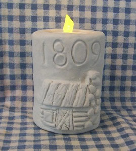 1809 Abraham Lincoln Cabin Flicker Pillar Candle Mold