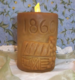 1860 Cabin Olde Homestead Flicker Pillar Candle Mold
