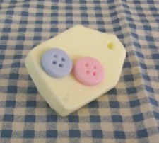 Two Button Hang Tag Soap and Wax Mold