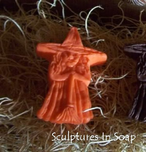 Olde Wicked Witch wth Broom Soap and Candle Mold