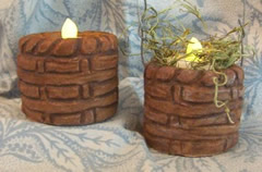 Basketweave Flicker Pillar Candle Mold