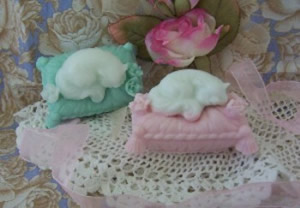 Cat Asleep on Pillow Soap Mold